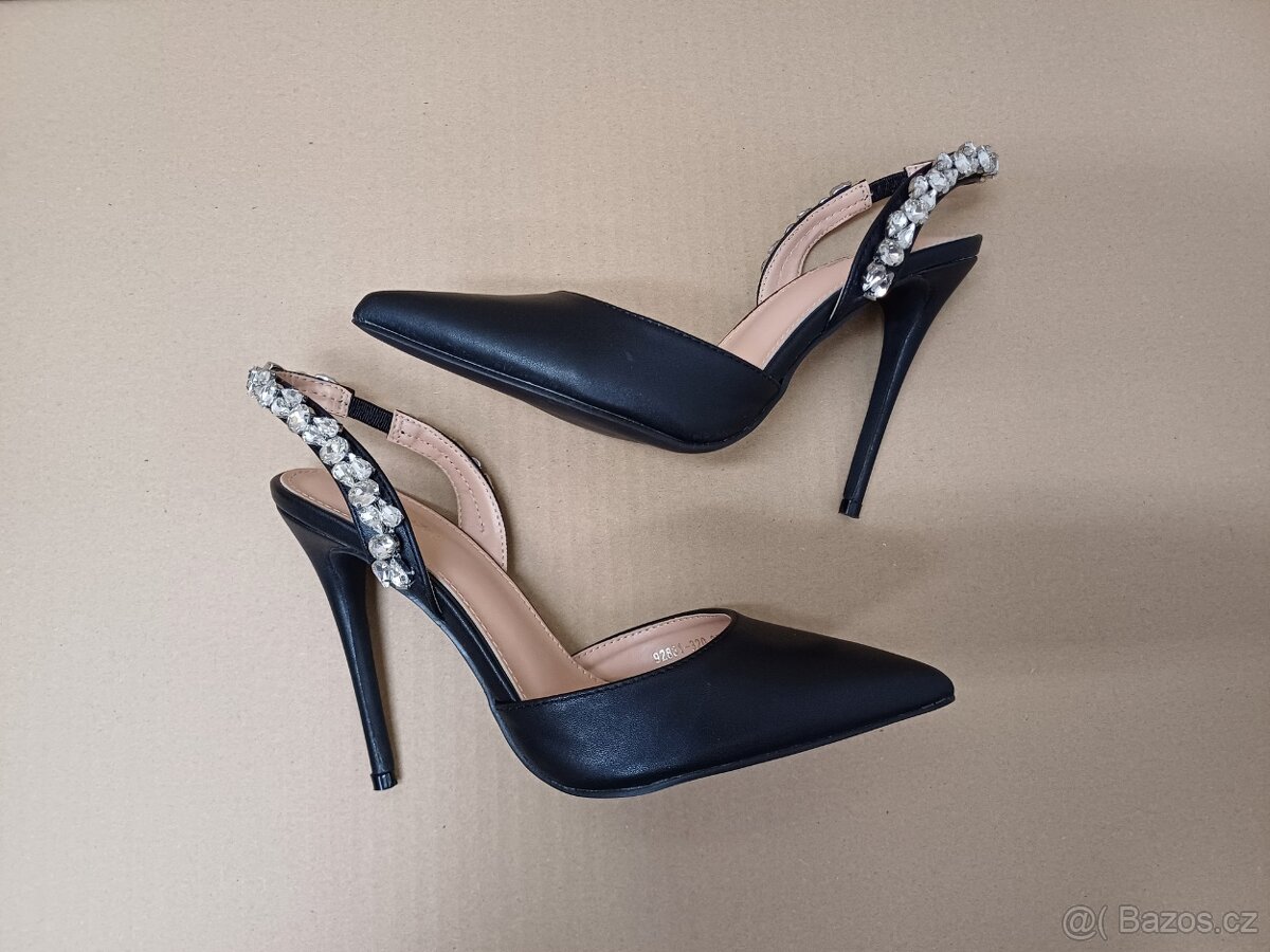Černé lodičky volná pata vel.37 - 5
