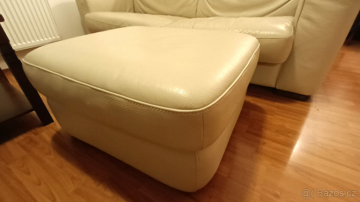 Kožená sedací souprava / sedačka, taburet - 5