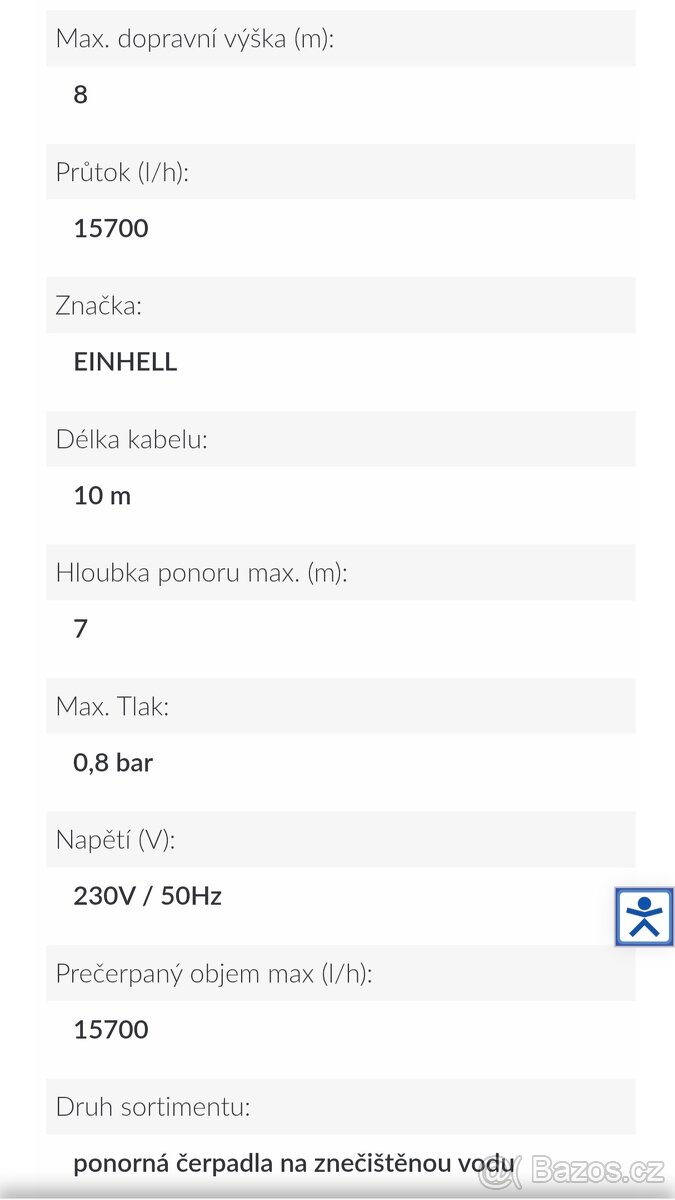 Kalové čerpadlo Einhell GC-DP 7835 - 5