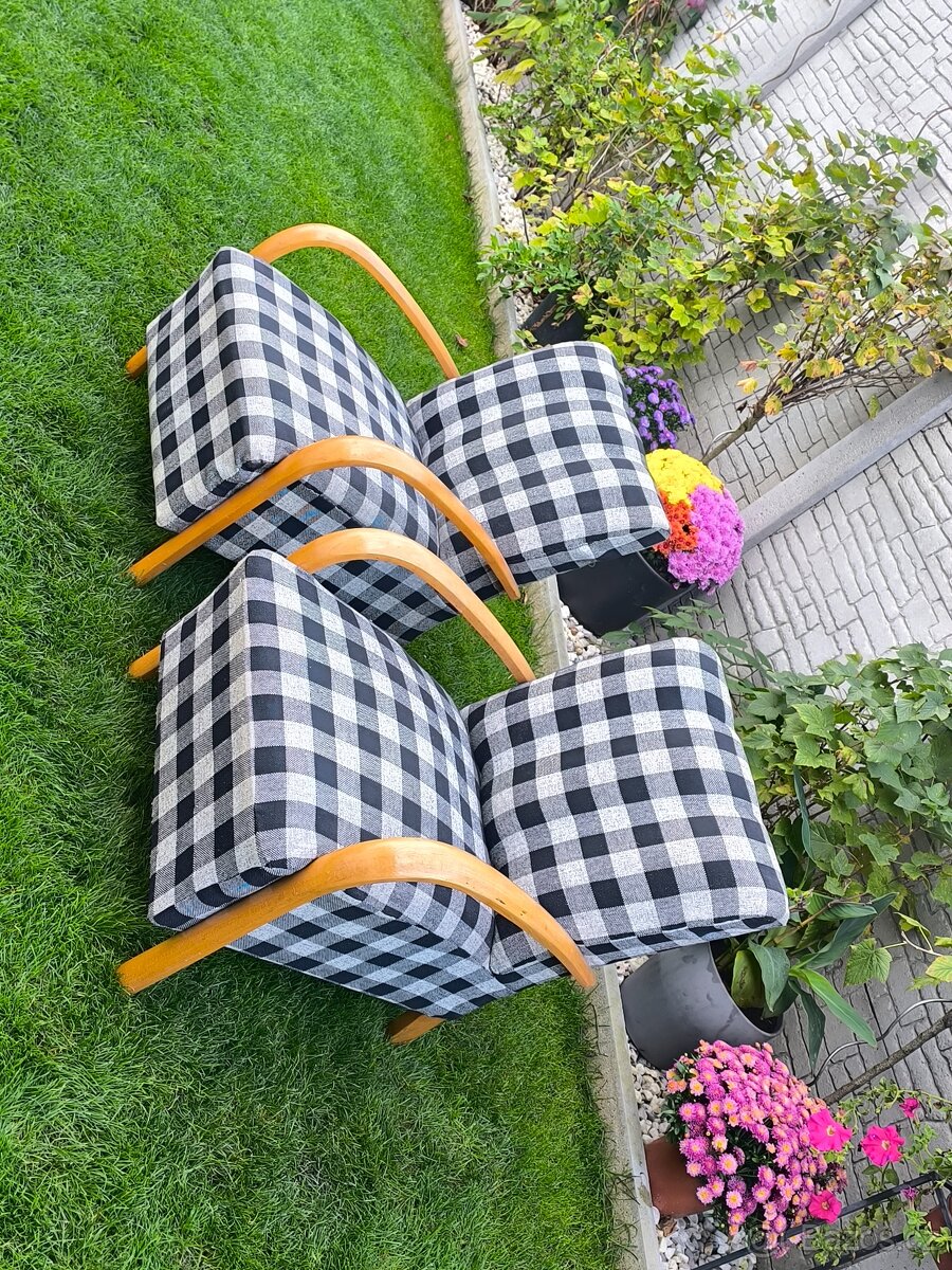 Prodám dva starožitná křesla HALABALA - 5