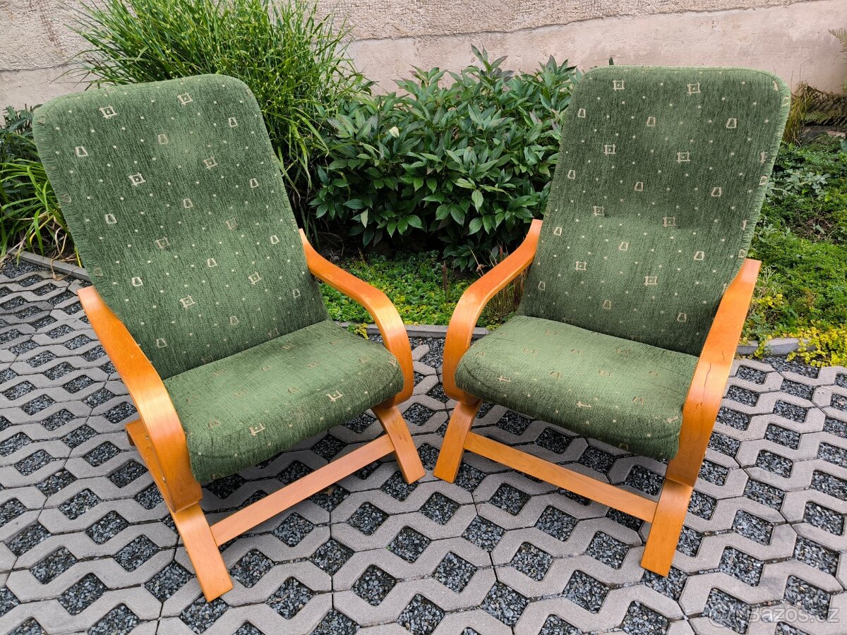 Moderní čalouněná pohupovací křesla - 2 kusy - 5