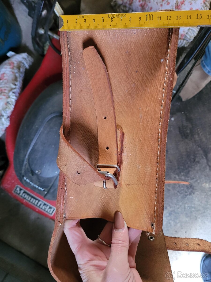 Brašna na nářadí kožená stará nepoužitá - 5