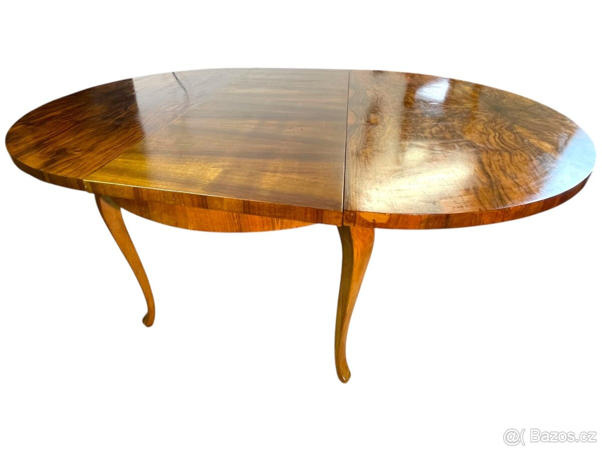 Starožitný jídelní stůl – Art Deco – rozkládací, hruška - 5