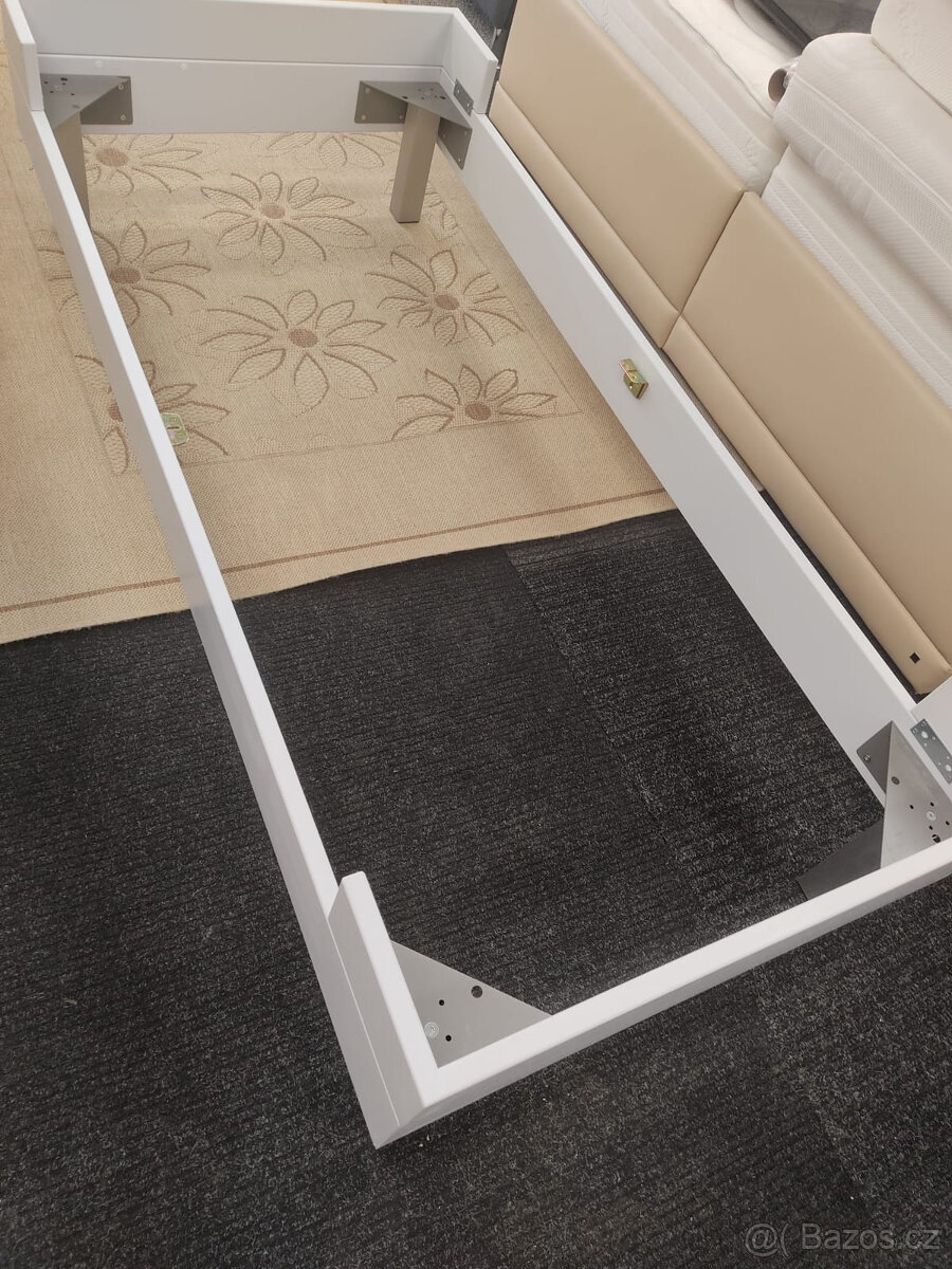 Postel bílý lesk 90x200x50cm - 5