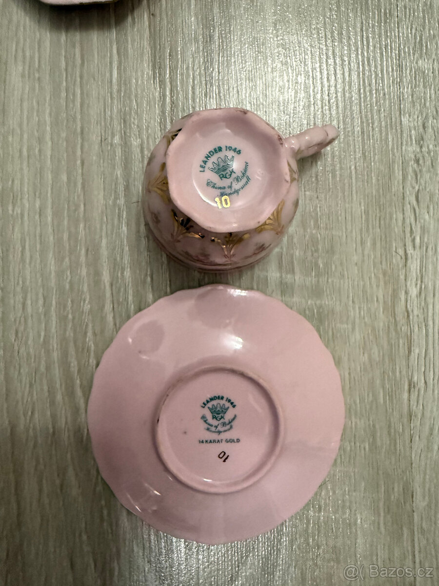 Porcelánový set 1946 zdoben 14 karátovým zlatem - 5