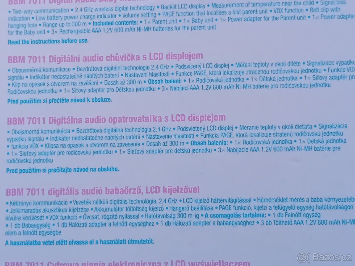 Digitální dětská chůvička BAYBY BBM 7011 - 5