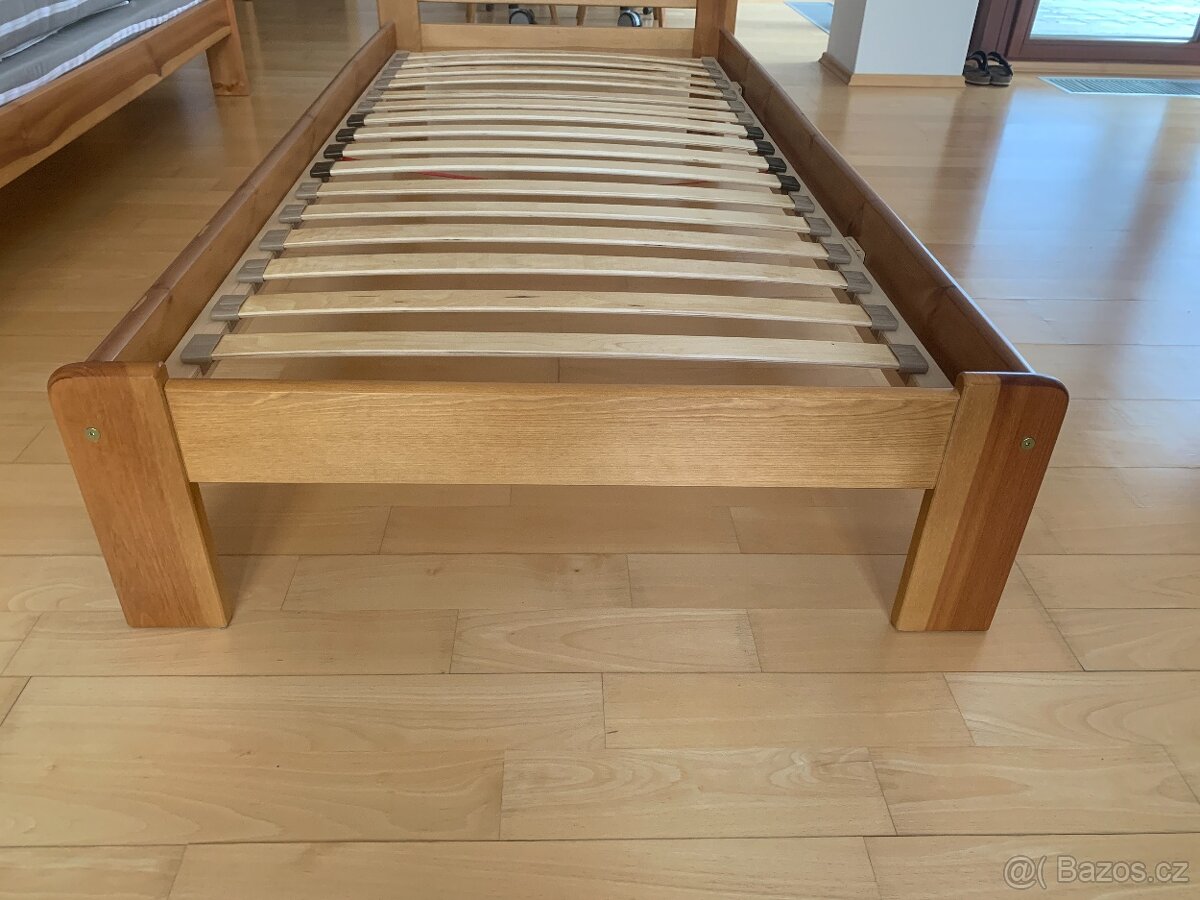 Dřevěná postel z přírodní borovice - barva olše 90x200 B - 5