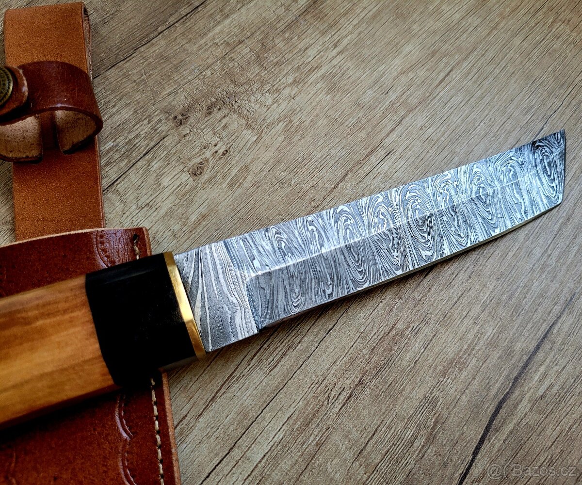 nový samurajský Damaškový nůž TANTO 27,5 cm + pouzdro - 5
