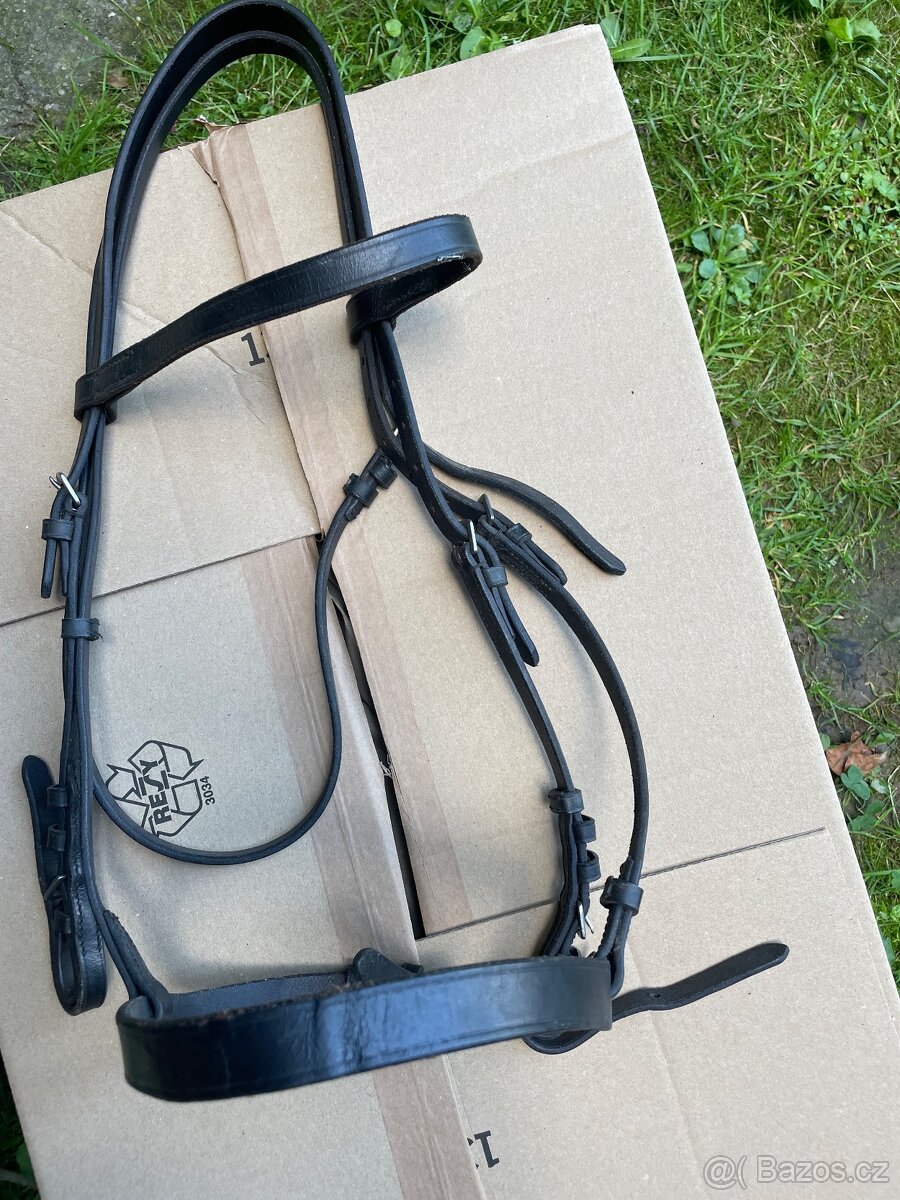 Anglická uzdečka včetně nánosníku vel.Pony - 5