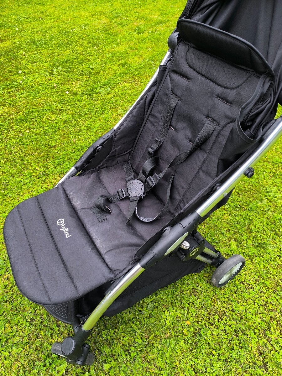 BabyStyle hyBrid Ezyfold - Chrome + stříška Jet Black - 5