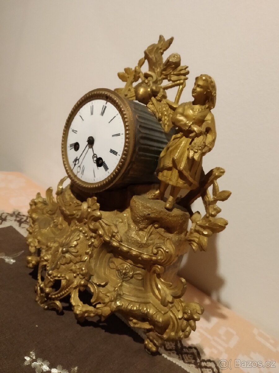 Starožitné bicí krbové hodiny - 5