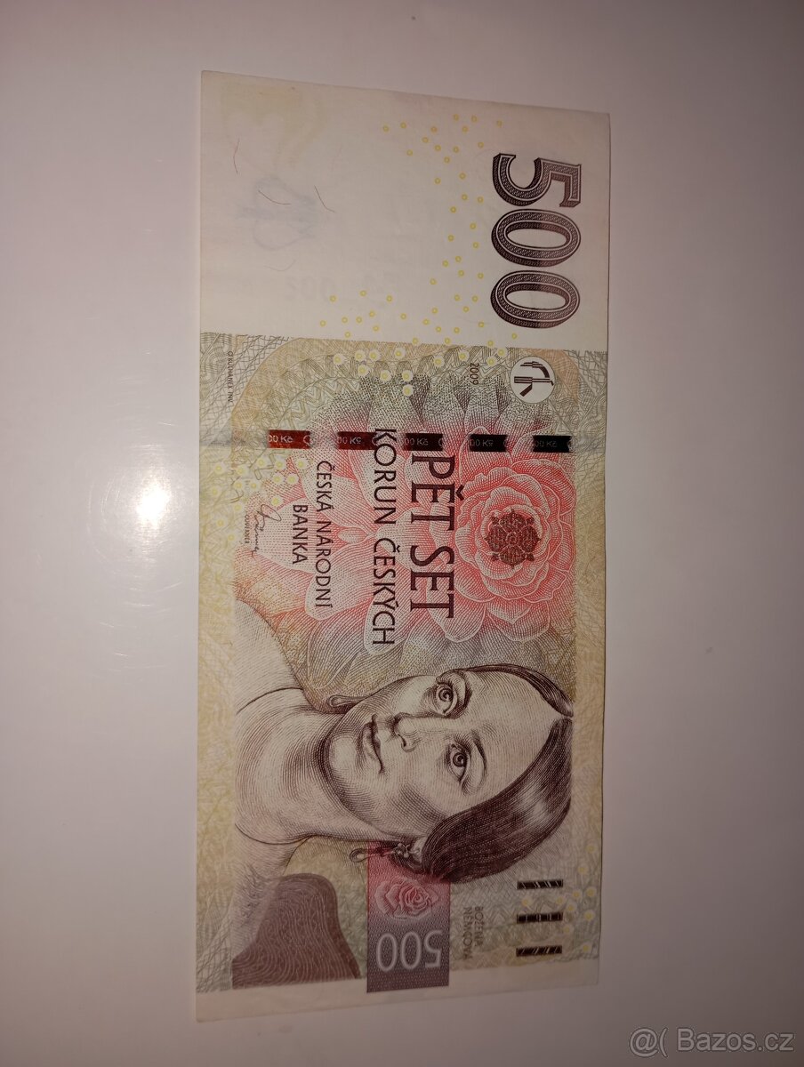 BANKOVKA 500 KČ 2009, VELMI NÍZKÉ SÉRIOVÉ ČÍSLO - 5