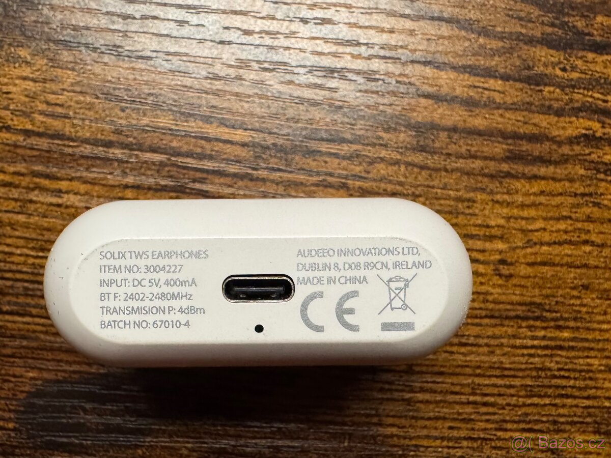 Bezdrátová BT sluchátka SOLIX SX-TWS1 s nabíjecím pouzdrem - 5