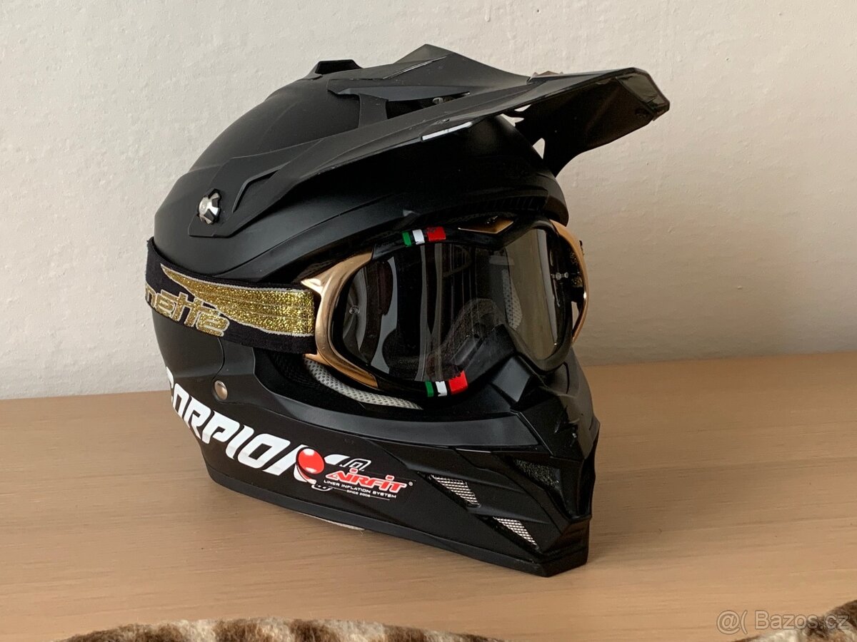 Enduro Motocross přilba helma Scorpion brýle Arnette - 5