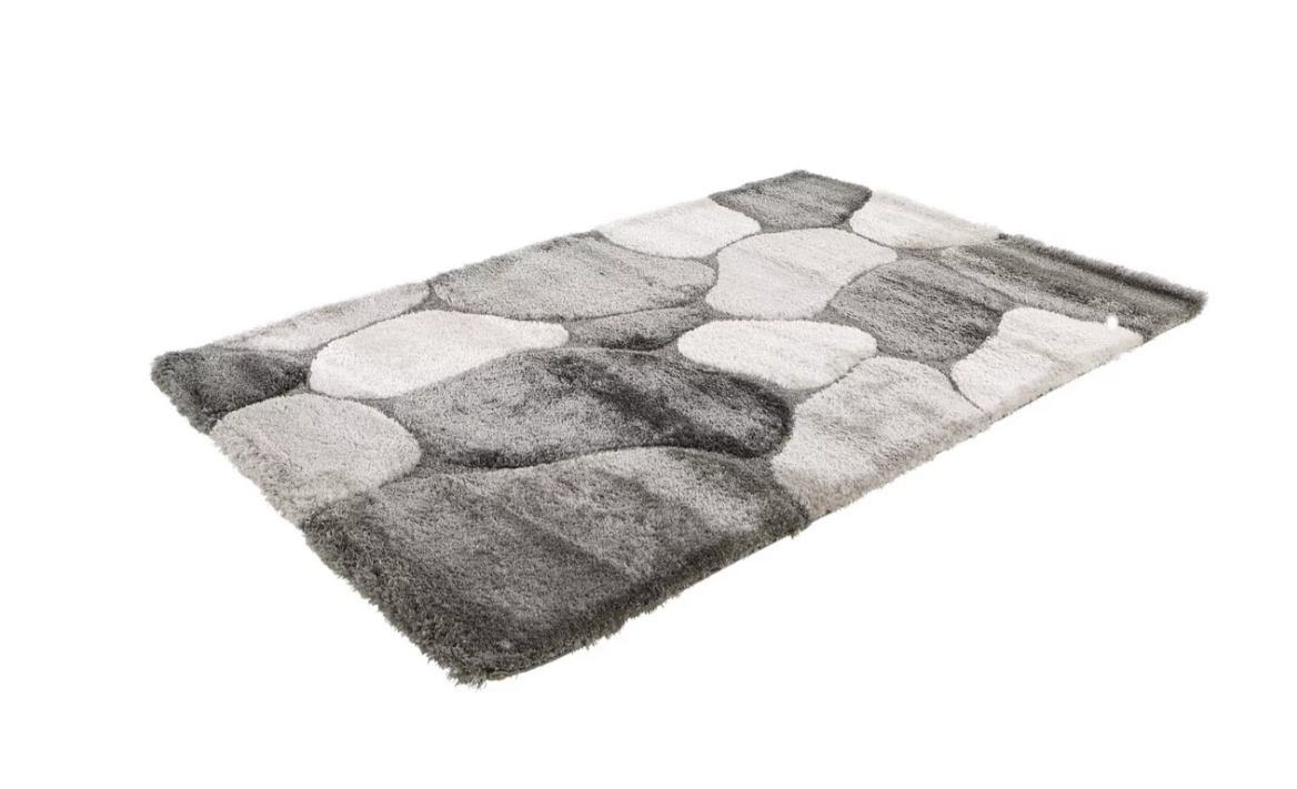 Koberec s vysokým vlasem, 133/190 cm, šedá - 5