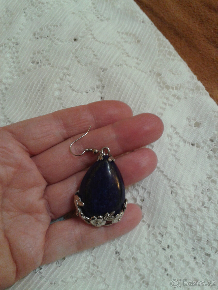 stříbrné náušnice lapis lazuli - 5