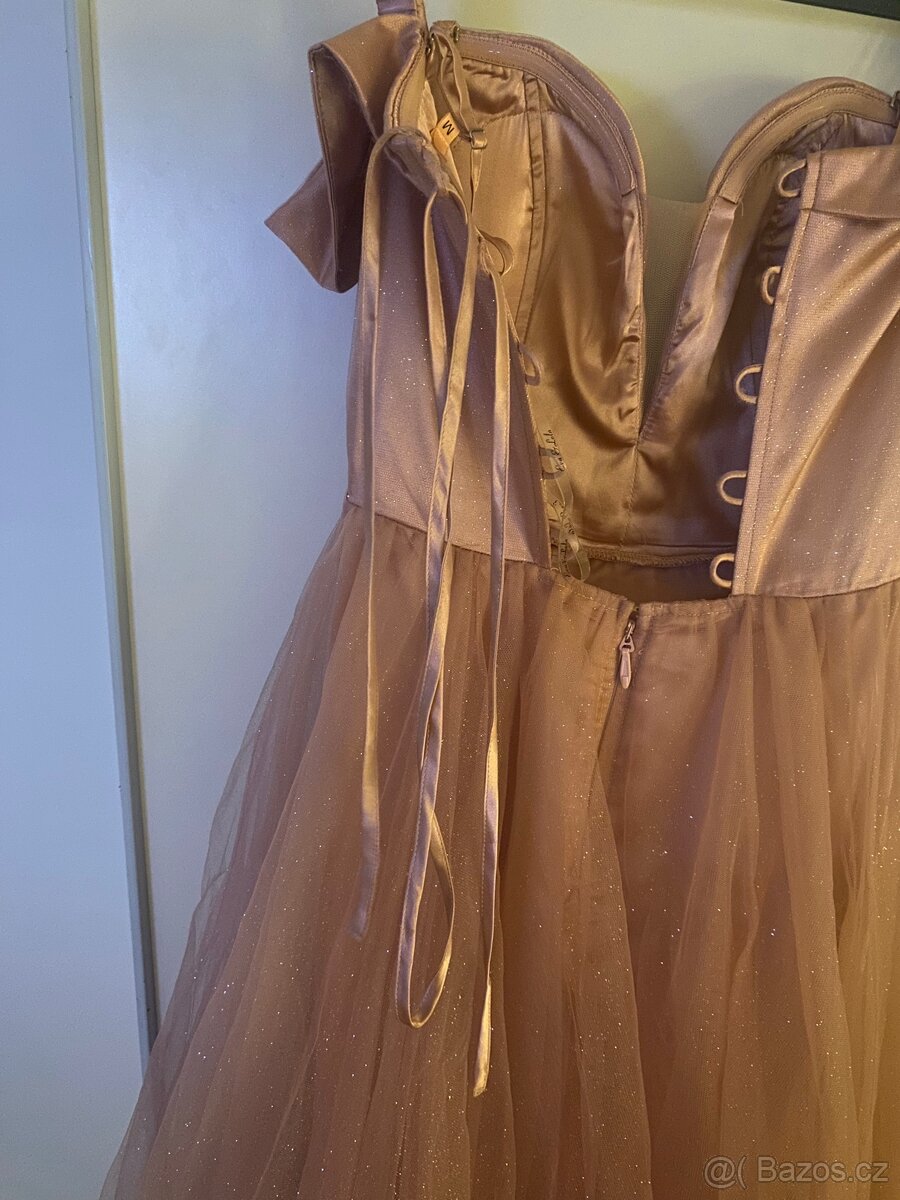 Eva & Lola Růžové Dámské Třpytivé Šaty - 5