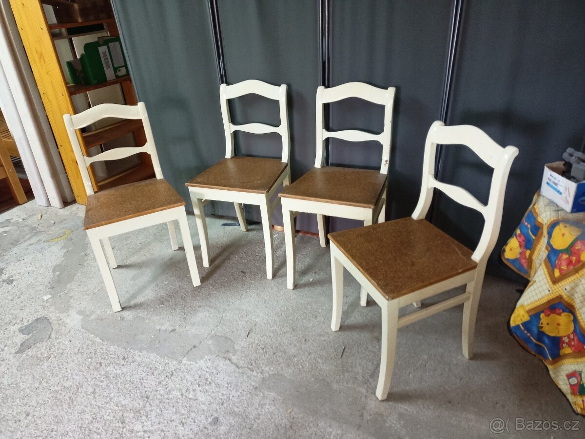Prodám 4 x hezké selské židle z masivu - 5