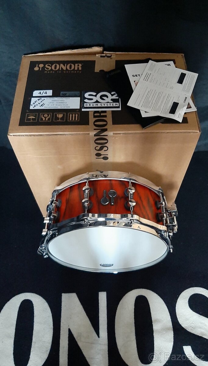 Prodám nový snare Sonor SQ2 Birch- 14x6" Fiery red - 5
