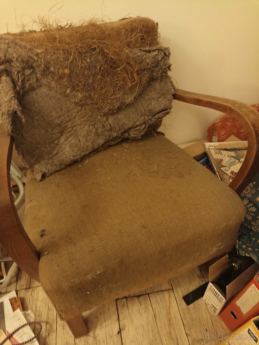 Křesla Halabala k renovaci 2 ks-koktejlky - 5