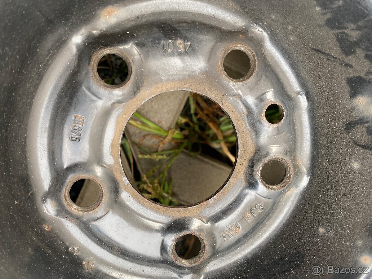 Plechové disky 15” 5x98 a zimní pneu 185/65/R15 - 5