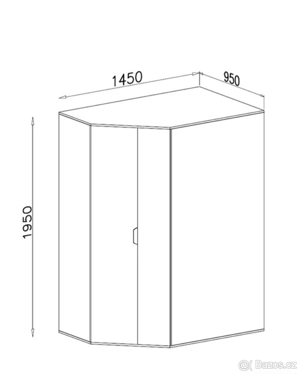 Rohová šatní skříň 2ks - 5