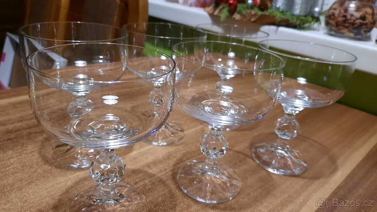 Nové skleničky na šampaňské, sada 6ks bohemia - 5