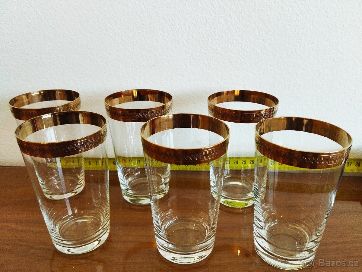 Zlacené skleničky a misky předválečné - 5