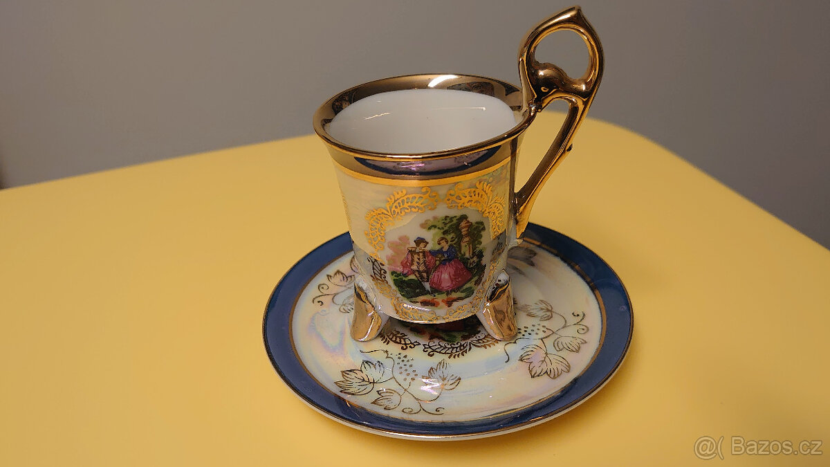 Porcelán - starožitný šálek s podšálkem - 5