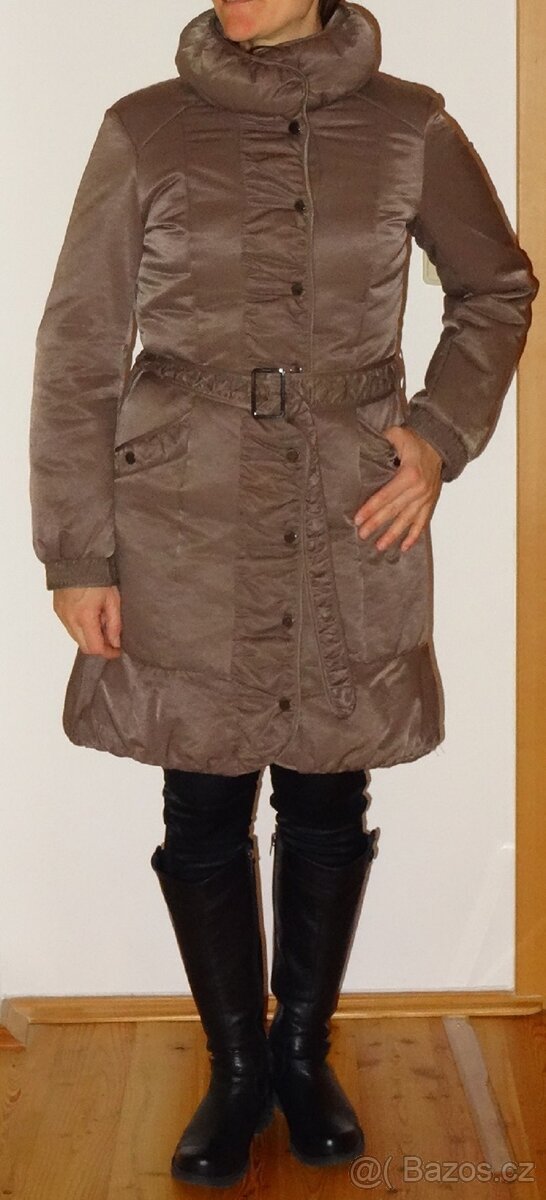 hnědý zimní kabát/bunda vel. S - 5