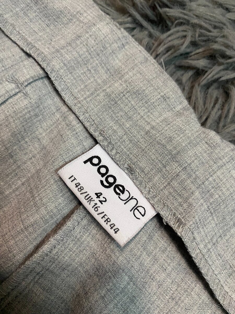 Dámské kalhoty béžové/šedé - 5