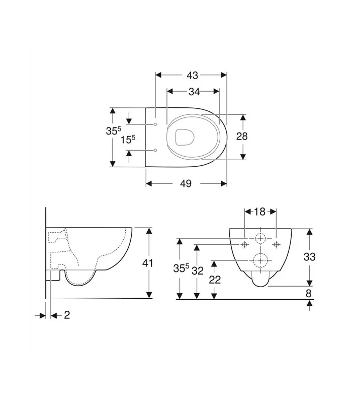 Geberit zkrácené WC 500.377.01.1 Rimfree + sedátko - 5