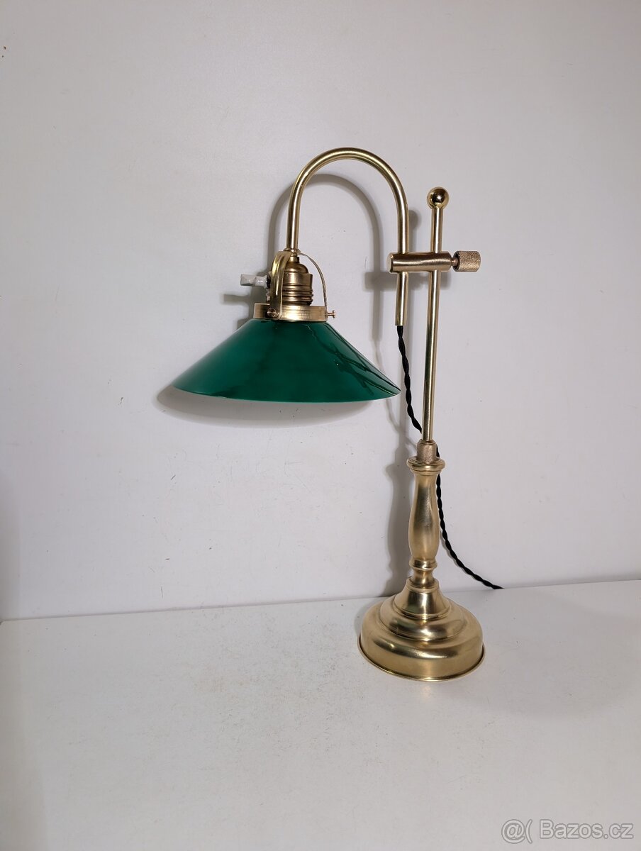 mosazná posuvná lampa, lampička, bankéřka, až 2 ks - 5