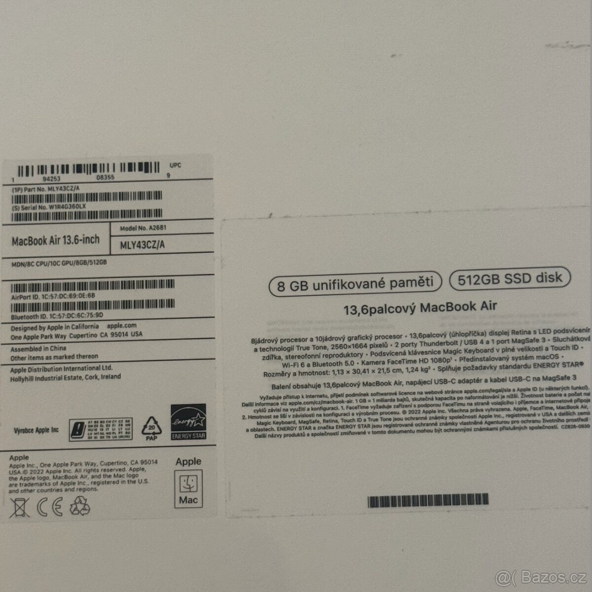 Apple Macbook Air 13” M2, 8GB, 512 GB, baterie 100 % - 5