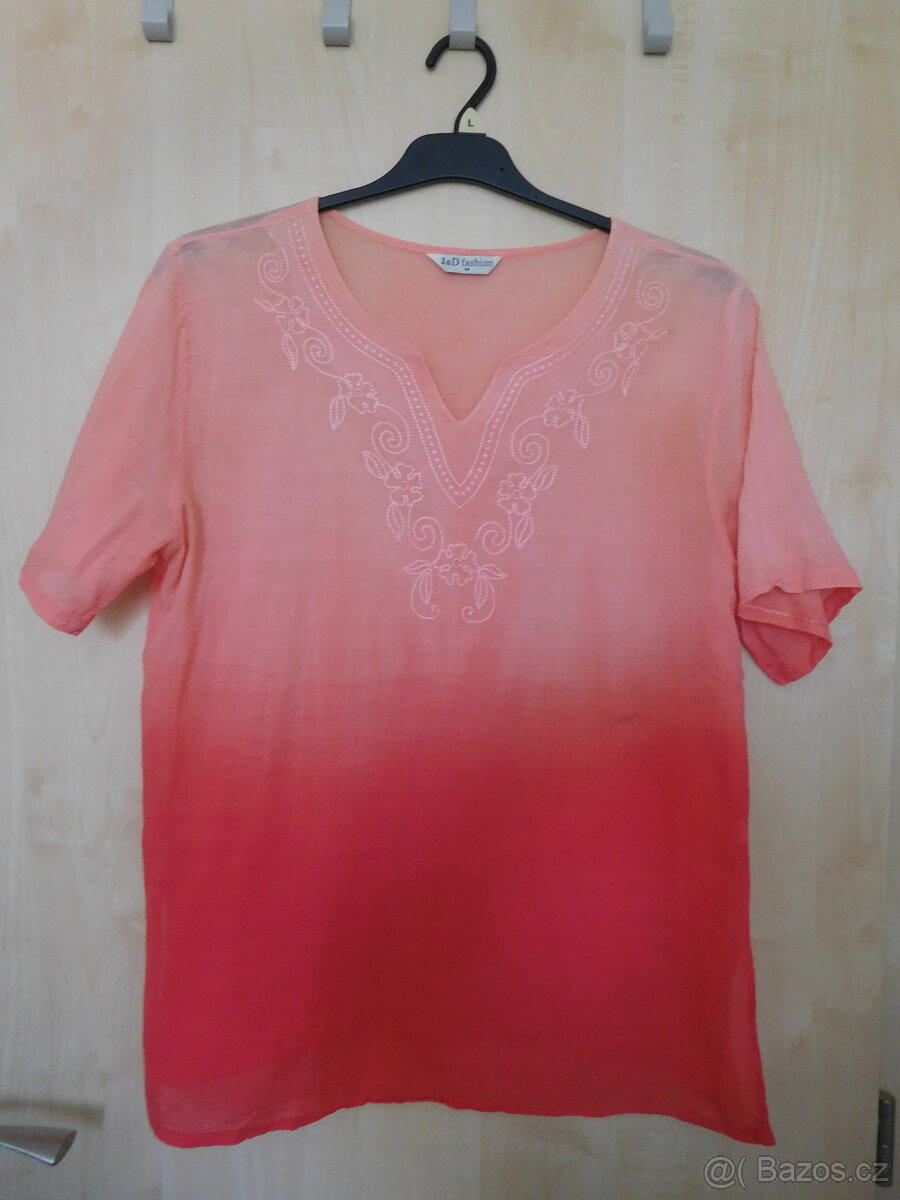 Letní lněná halena, černý top, šaty - 5