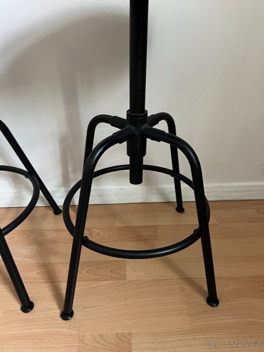 IKEA KULLABERG – 2× barová židle/stolička, černá - 5