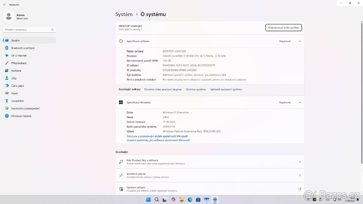 Herní PC i7-8700K / 128GB / GTX2080 Ti / 2TB M.2 NVMe - 5