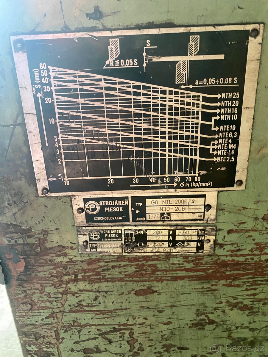 Tabulové nůžky, NTE 2000/4 - 5