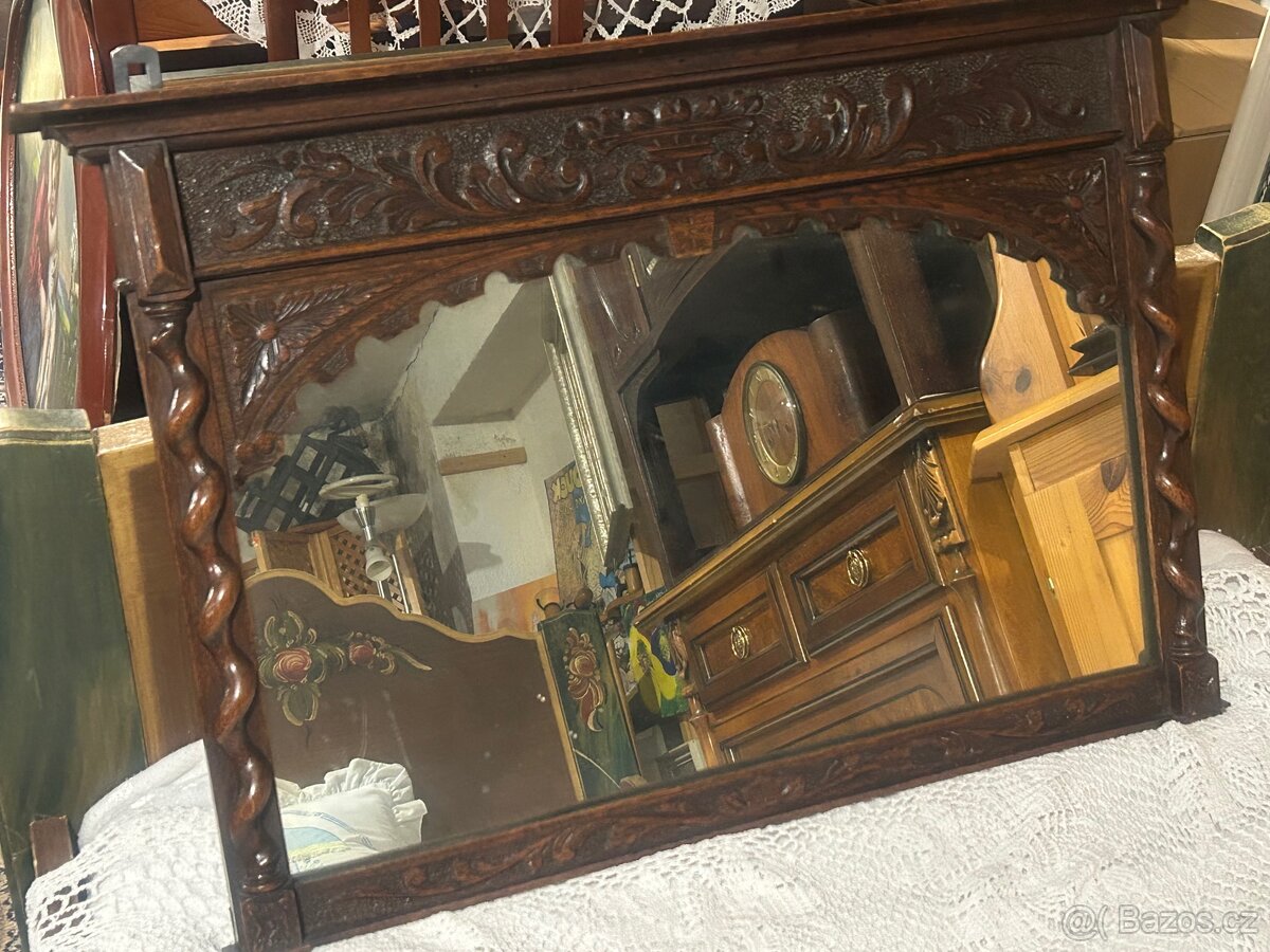 Historické řezbované zrcadlo - 5