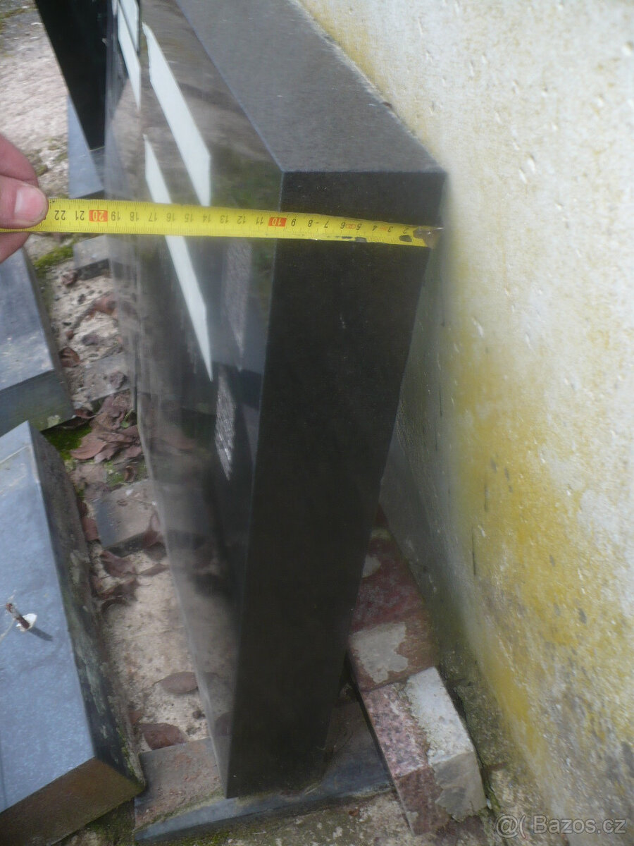 náhrobní kámen-2 ks+ kříž-černá žula - 5