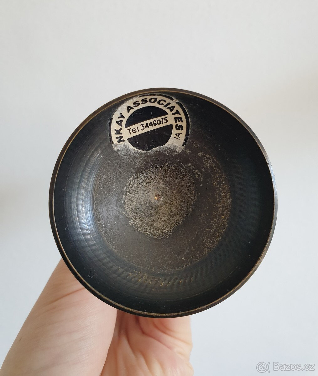 Starožitná mosazná kovová váza Indie India - 5