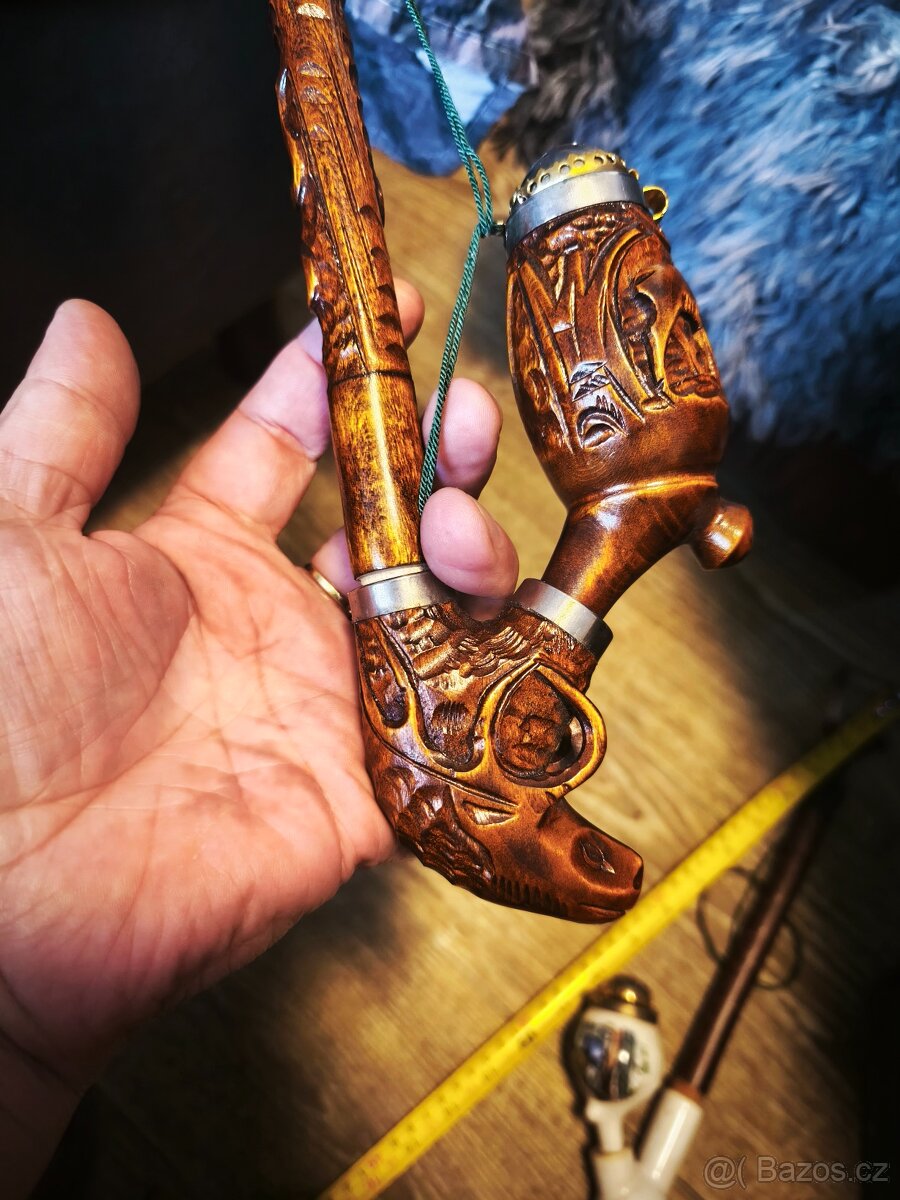 Staré dýmky s mysliveckým motivem. - 5