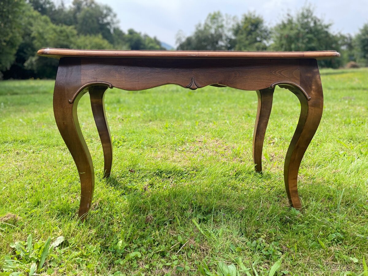 Elegantní vintage stolek s intarzií - 5