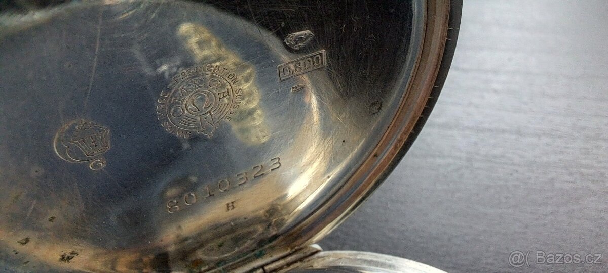 Stříbrné kapesní hodinky Omega cal. 40.6 L - 5