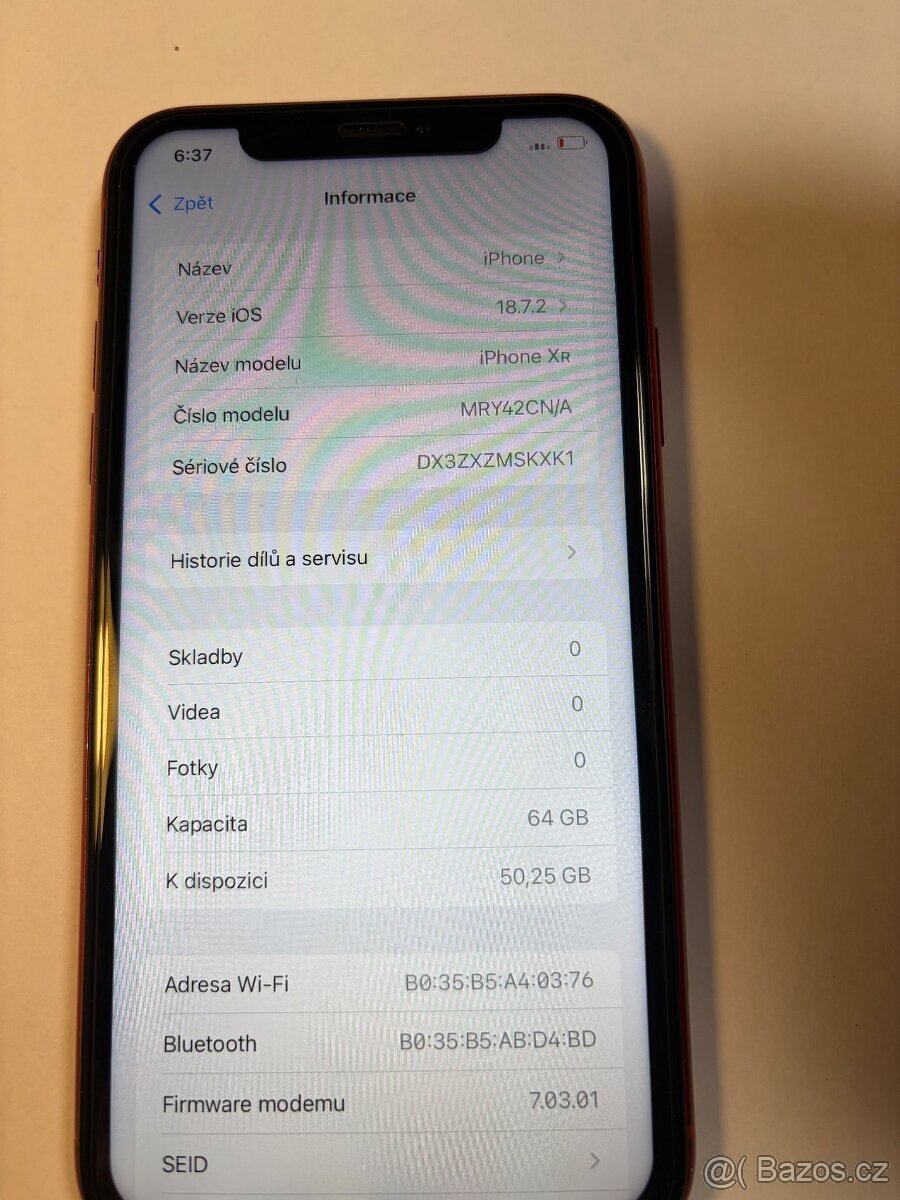 Apple iPhone XR 64gb kondice baterie 100% s kabelem iOS 18.7 - 5
