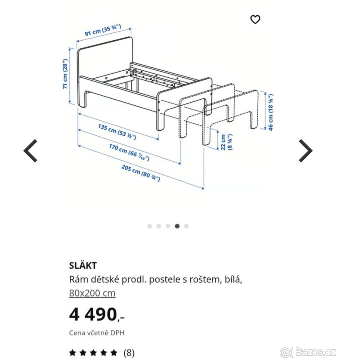 Rostoucí postel Ikea Slakt 80x200 - 5