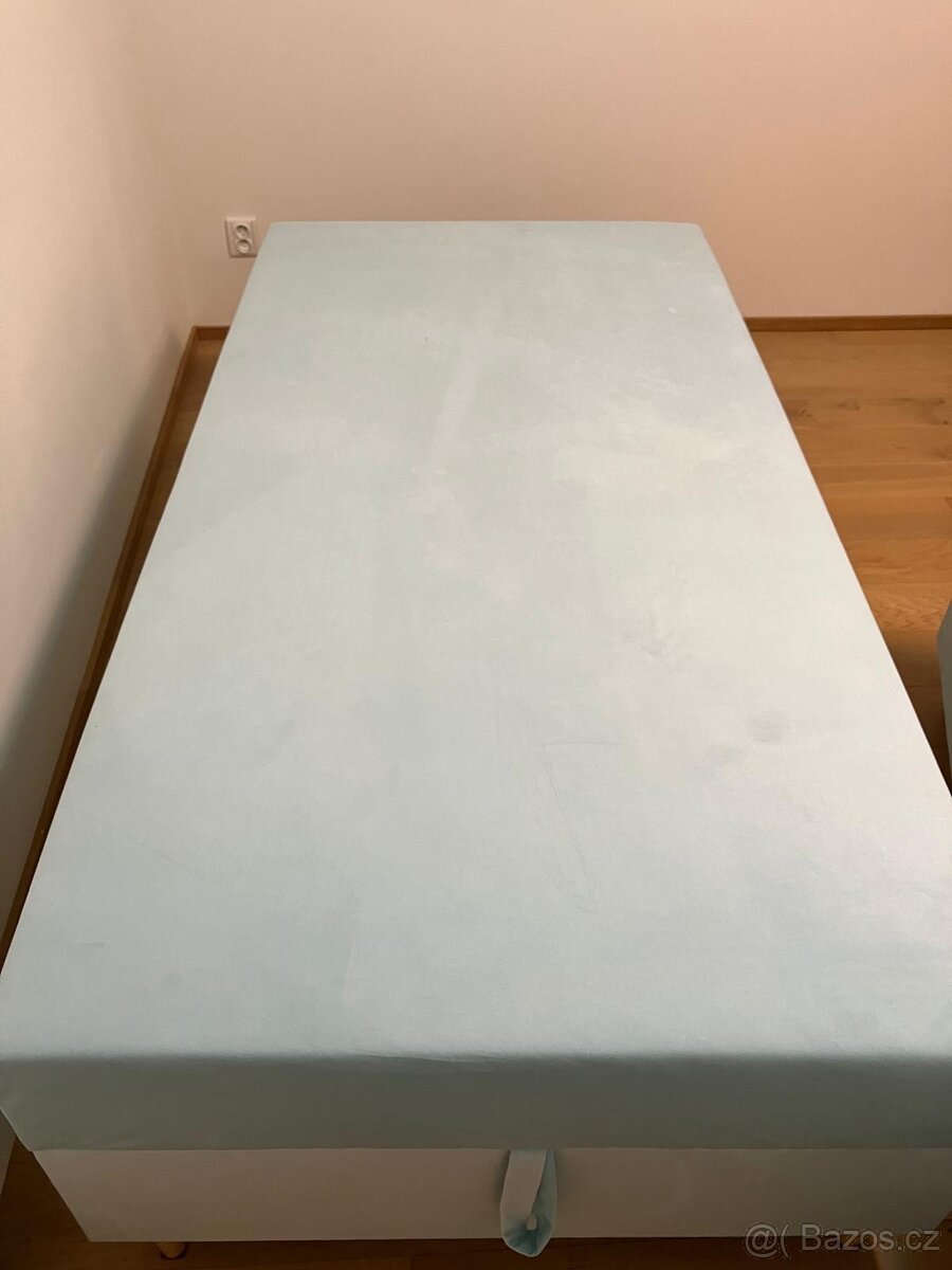 2x jednolůžková postel 100x200 - světle modrá - 5