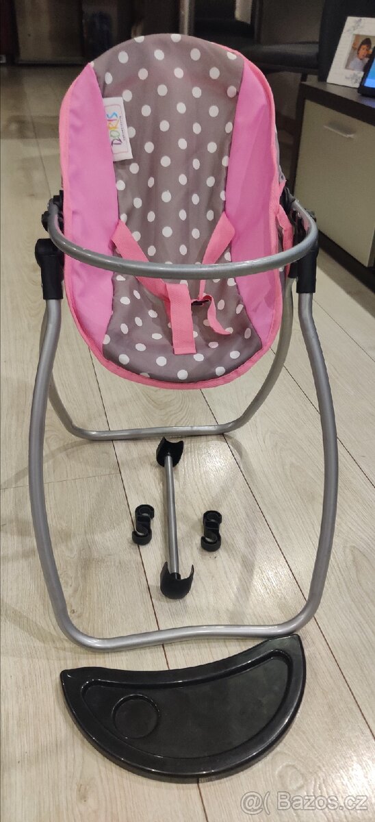 Houpačka pro panenky s jídelní židličkou 2v1 - 5