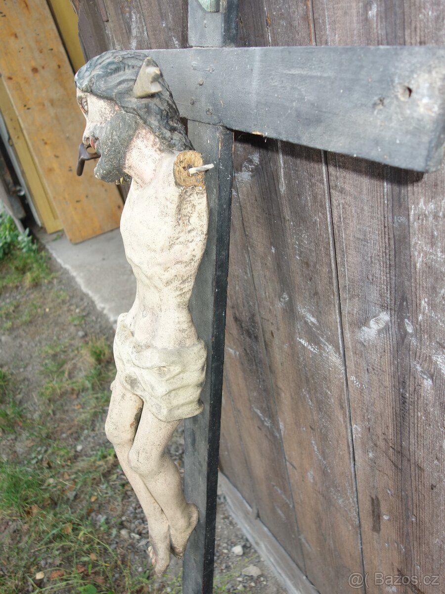 Starý Kristus dřevěný , super model - 5