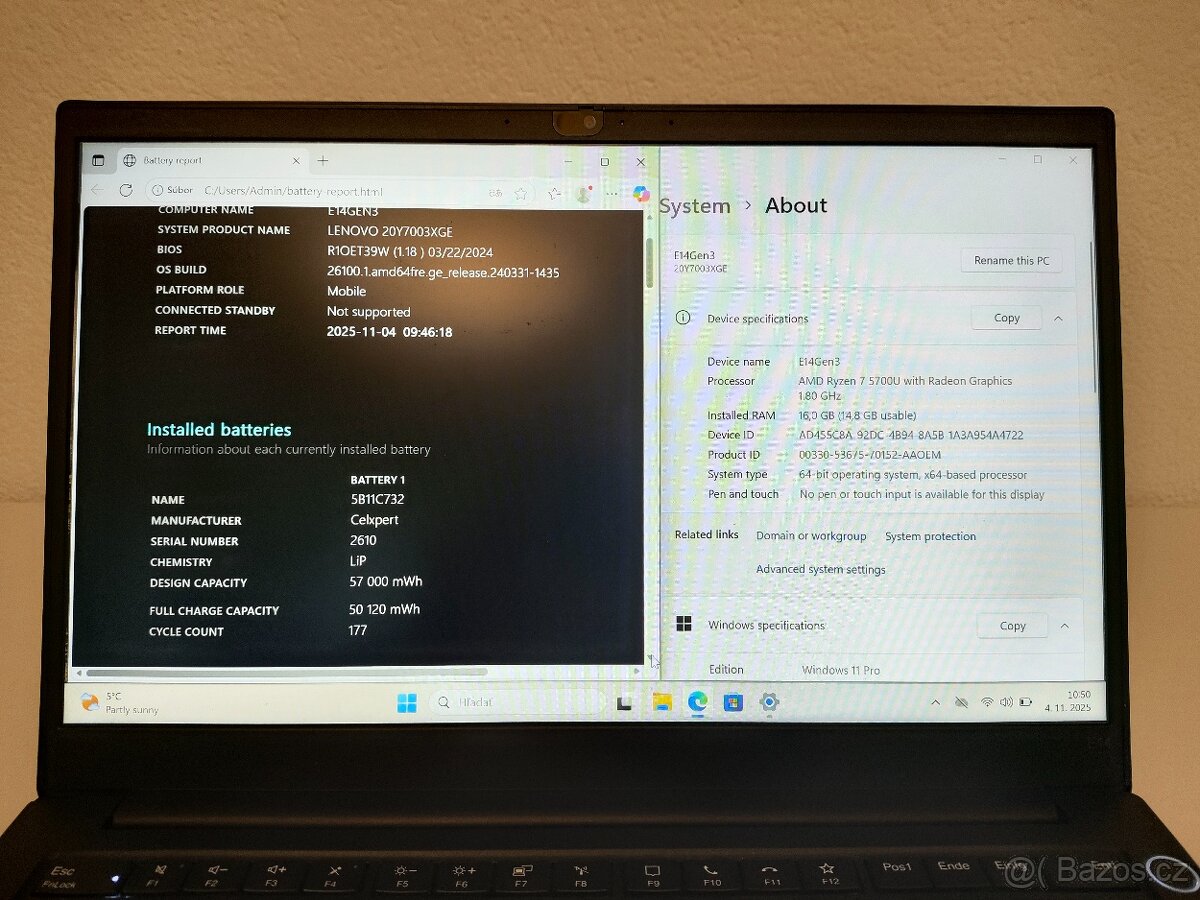 Lenovo ThinkPad E14 Gen3|Ryzen 7 5700U|16 GB RAM|512 GB SSD - 5